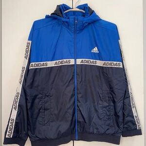 Adidas Men's Windbreaker in Blue and Black